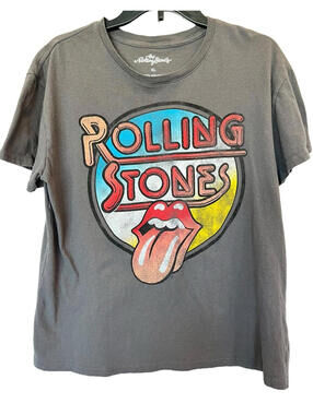 The Rolling Stones Tongue Lip Gray 2022 Musidor Bravado Rock Roll T-Shirt Sz XL